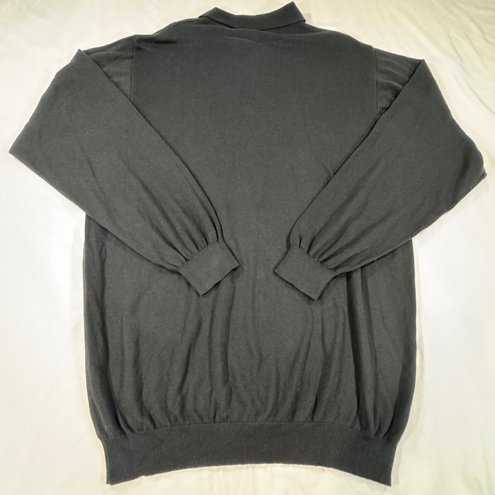 Toscano Long Sleeve Knit Polo Sweater Made in Italy Men's XLT‎ Black Luxury - Picture 7 of 8